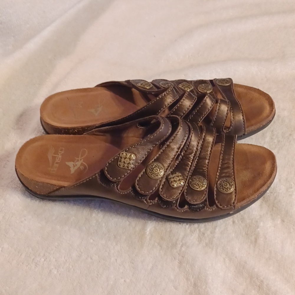 Dansko sandals brown leather uppers women's size 39